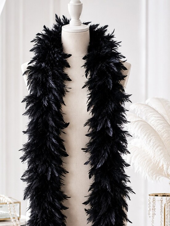 Accessories - Black Feather Boa – 60” Glam Statement / Old Hollywood / Burlesque Vibe